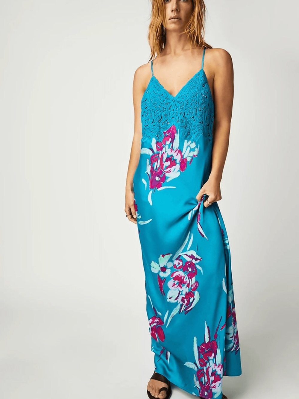 Free People Forever Yours Floral Sleeveless Maxi Dress Size XS $228